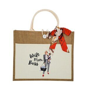 Custom Canvas Tote Bag, Large Size - Fashion Theme #10 - Cream Tote